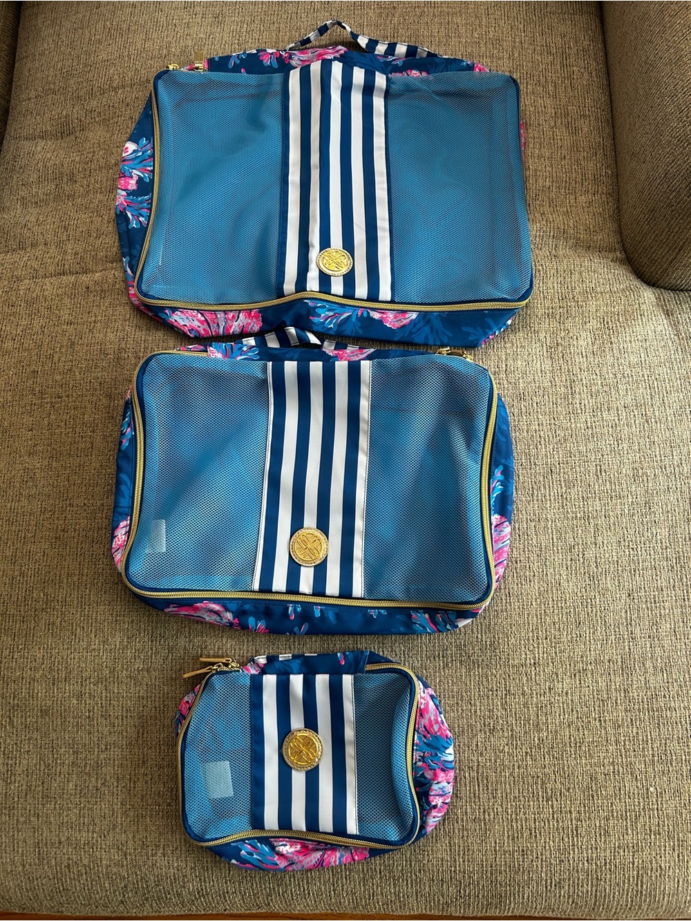 Lilly Pulitzer Blue Travel Packing Cube Set